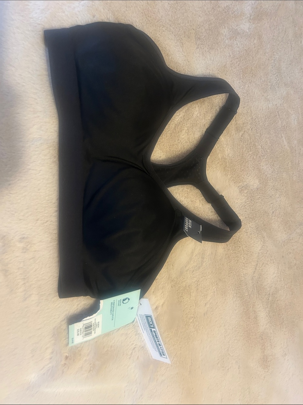 DSG high support Bra Black Racerback Sports Bra NWT Small